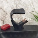 Ver imagem 2 de Torneira para banheiro cascata Misturador Monocomando Baixa Cairu Pingoo.casa - Preto e rose