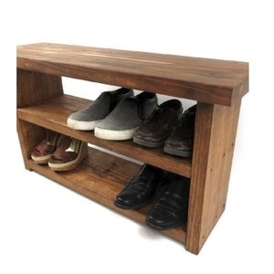 Sapateira Banco 2 Prateleiras Madeira - 90cm:Imbuia