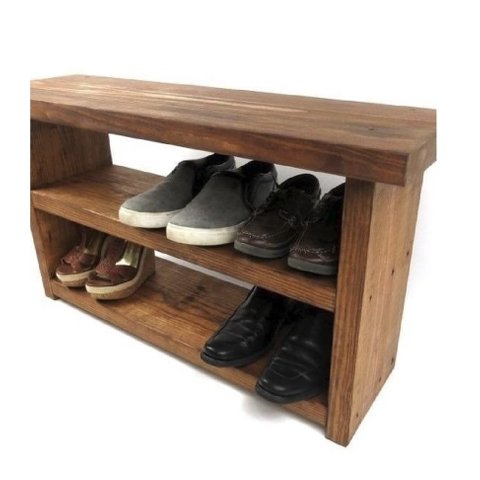 Sapateira Banco 2 Prateleiras Madeira - 90cm:Imbuia