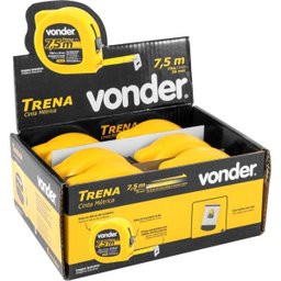 Trena Curta de Aço 7,5 M x 25 mm Caixa com 6 Vonder - 1