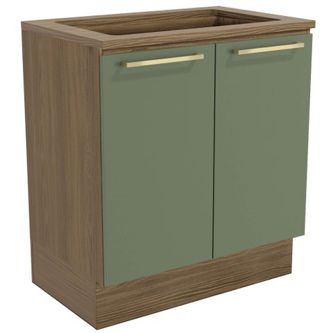 Armário de Cozinha Balcão 2 Portas 80cm com Tampo M623 Botanic Kappesberg