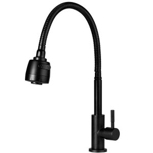 Torneira para cozinha em aço inox Jaguaribe PIngoo.casa - Preto