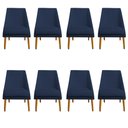 Ver imagem 1 de Kit 08 Cadeiras Para Sala de Jantar Ana Pés Palito Veludo Azul Marinho D'Classe Decor