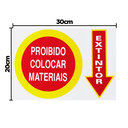 Ver imagem 2 de Combo 3 Placas De Sinalização Extintor / Proibido Colocar Materiais 30X20 Acesso - S-210 F9e