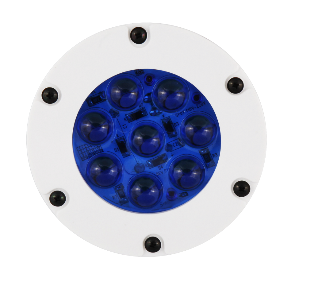 Mini Refletor de LED Azul com Lupa - 1