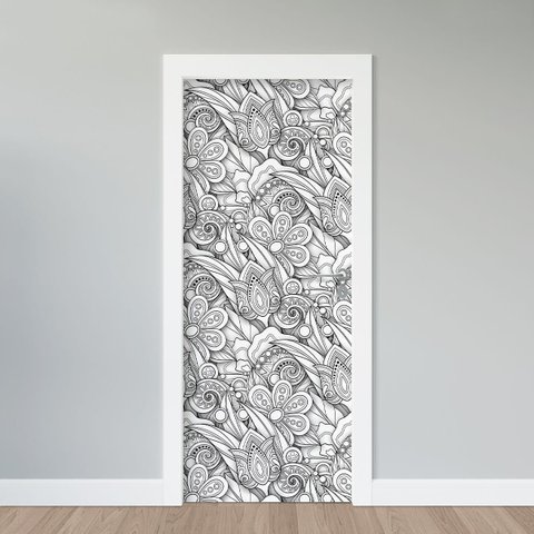 Adesivo de Porta - Floral 3d 6