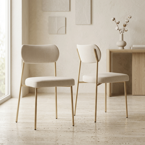 Kit 2 Cadeiras de Jantar Sienna Aço Carbono Pintura Epóxi Design Industrial Luxo Sala Estar Gourmet: