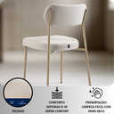 Ver imagem 3 de Kit 2 Cadeiras de Jantar Sienna Aço Carbono Pintura Epóxi Design Industrial Luxo Sala Estar Gourmet: