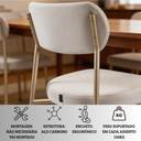 Ver imagem 4 de Kit 2 Cadeiras de Jantar Sienna Aço Carbono Pintura Epóxi Design Industrial Luxo Sala Estar Gourmet: