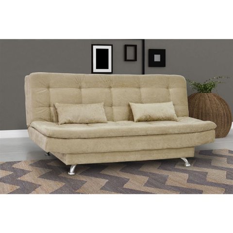 Sofá Cama Salomé Suede Bege Claro B 251 – Matrix