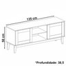 Rack Bancada Para Tv 40 Pol 135 Cm 011095 Cedro Branco DCASA - 4