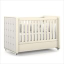 Ver imagem 1 de Berço Tutto Laqueado 2 em 1 Mini Cama 100% Mdf com Capitonê Off White Soft 61735/51707 Matic