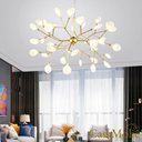 Ver imagem 2 de Lustre Led Folhas Moderno 135w 70cm Dourado C/ Controle