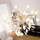 Ver imagem 5 de Lustre Led Folhas Moderno 135w 70cm Dourado C/ Controle
