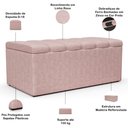Ver imagem 7 de Kit Cabeceira Cama Box Solteiro 100cm e Calçadeira Recamier Baú Dália W01 Linho Rosa - Lyam Decor