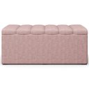 Ver imagem 4 de Kit Cabeceira Cama Box Solteiro 100cm e Calçadeira Recamier Baú Dália W01 Linho Rosa - Lyam Decor