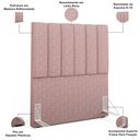 Ver imagem 5 de Kit Cabeceira Cama Box Solteiro 100cm e Calçadeira Recamier Baú Dália W01 Linho Rosa - Lyam Decor
