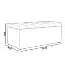 Ver mais imagens de Kit Cabeceira Cama Box Solteiro 100cm e Calçadeira Recamier Baú Dália W01 Linho Rosa - Lyam Decor