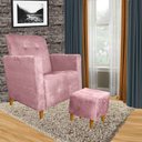 Ver imagem 1 de Poltrona Amamentação Gaby Pés Palito + Puff Rosa