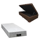 Ver imagem 1 de Cama Box Baú Blindada com Colchão Riviera Molas Ensacadas 25cm:corino Marrom/solteiro