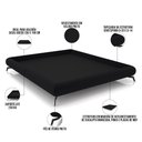 Ver imagem 3 de Cama Casal Queen Base Box Pés de Ferro Estilo Industrial 176cm Otto P05 Veludo Preto- Lyam Decor