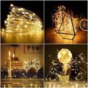 Ver imagem 4 de Kit Fio Micro Led Pilha 50 Lâmpadas Branco Quente Fixa 5 Metros 2 Unidades