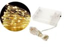 Ver imagem 1 de Kit Fio Micro Led Pilha 50 Lâmpadas Branco Quente Fixa 5 Metros 2 Unidades