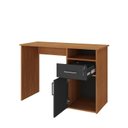 Ver imagem 5 de Escrivaninha Mesa Escritório Compacta para Home Office com com Chave e 1 Gaveta 1 Porta 1 Nicho 110cm Freijó e Preto Marrom Artany