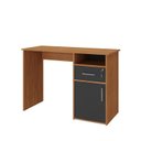 Ver imagem 6 de Escrivaninha Mesa Escritório Compacta para Home Office com com Chave e 1 Gaveta 1 Porta 1 Nicho 110cm Freijó E Preto