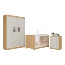 Ver imagem 2 de Quarto de Bebê Completo com Berço Americano 3 em 1 Teddy Multimóveis Mp4648 Madeirado/off White