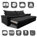 Ver imagem 3 de Sofá Retrátil e Reclinável 2,95m Molas Ensacadas Cama inBox Big Space com Bordado 3D Velusoft
