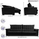 Ver imagem 2 de Sofá Retrátil e Reclinável 2,95m Molas Ensacadas Cama inBox Big Space com Bordado 3D Velusoft