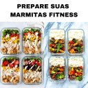 Ver imagem 5 de Vasilha de Vidro Hermético Marmita Mantimentos Tampa 1040ml para Microondas Freezer Congelador