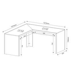 Mesa de Escritório de Canto - Branco - 4
