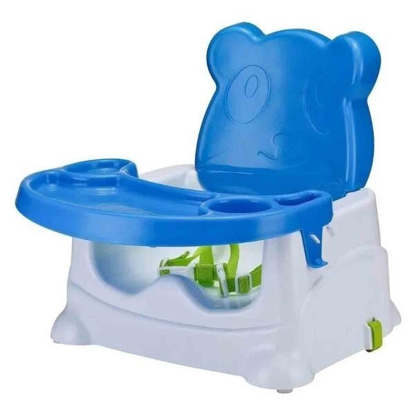Cadeira alimentaçao de bebê booster portátil urso:Azul