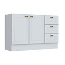 Ver imagem 1 de Gabinete de Cozinha Modulado Balcão Americana 2 Portas e 3 Gavetas s/ Tampo Branco - Henn