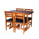 Ver imagem 5 de Conjunto Fixo 110x70 Mesa com 4 Cadeiras Estofadas Cor:mel