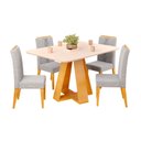 Ver imagem 4 de Conjunto de Mesa Kiara 120cm Cedro Off White e 04 Cadeiras Yasmin Cedro Linho Neblina DJ Móveis