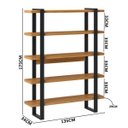 Ver imagem 4 de Estante Estilo Industrial 1,35m 5 Prateleiras F10 Pradel Móveis-freijó/preto Fosco