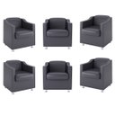 Ver imagem 1 de Kit 6 Poltronas Decorativas para Recepção Tilla Cor:Courino Cinza