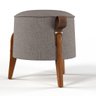 Puff Roma Cinza e Marrom Linhão com Alça em Couro - Tebarrot - 2