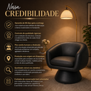 Ver imagem 3 de Poltrona Orgânica Giratoria Redonda Sala Venus Confortável Elegante Sapatas Plásticas Courino Preto