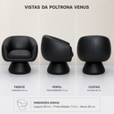 Ver imagem 5 de Poltrona Orgânica Giratoria Redonda Sala Venus Confortável Elegante Sapatas Plásticas Courino Preto