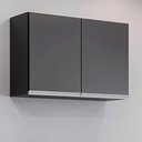 Ver imagem 1 de Armário Aéreo Isis 80cm 2 Portas Preto Maderatto Móveis