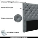 Ver imagem 4 de Cabeceira Estofada Casal Tàzio MDF-MDP Veludo Cinza Gran Belo 140cm