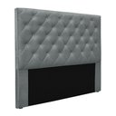 Ver imagem 1 de Cabeceira Estofada Casal Tàzio MDF-MDP Veludo Cinza Gran Belo 140cm