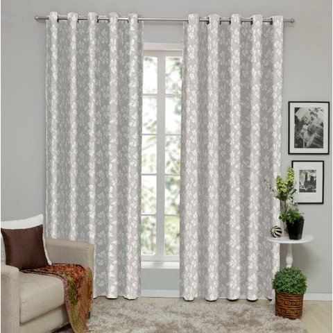 Cortina Sala ou Quarto Jacquard 4M x 2,60M Semi Blackout - Palha
