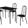 Mesa de Jantar 4 Lugares para Apartamento Pequeno Preta Realeza Teixeira - 3