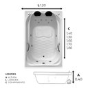 Ver imagem 3 de Banheira Dupla Hierro Completa com Hidro em Acrilico - 127v