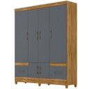 Ver imagem 2 de Guarda Roupa Ms912 165cm 6 Portas Freijó Cinza Moval